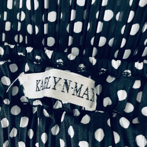 Kaelyn Max 2000's Y2K Style Gothic Grunge Polka Dot Accordion Women's Top L - Picture 11 of 14